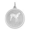 Sterling Silver Rhodium-plated Dalmatian Disc Charm
