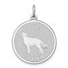 Sterling Silver Rhodium-plated English Setter Disc Charm