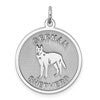 Sterling Silver Rhodium-plated German Shepherd Disc Charm