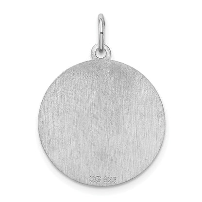 Sterling Silver Rhodium-plated Schipperke Disc Charm