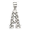 Sterling Silver Rhodium-plated Letter A Initial Pendant