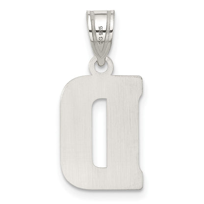 Sterling Silver Rhodium-plated Letter D Initial Pendant