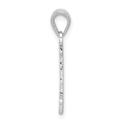 Sterling Silver Rhodium-plated Letter H Initial Pendant