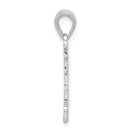 Sterling Silver Rhodium-plated Letter H Initial Pendant