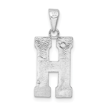 Sterling Silver Rhodium-plated Letter H Initial Pendant