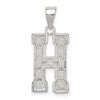 Sterling Silver Rhodium-plated Letter H Initial Pendant