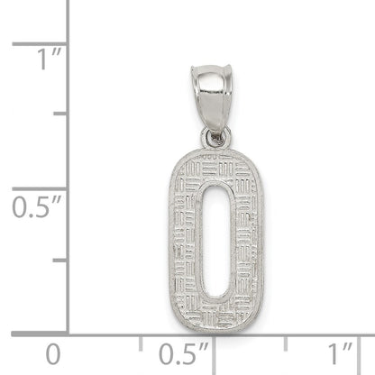 Sterling Silver Rhodium-plated Letter O Initial Pendant