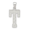 Sterling Silver Rhodium-plated Letter T Initial Pendant
