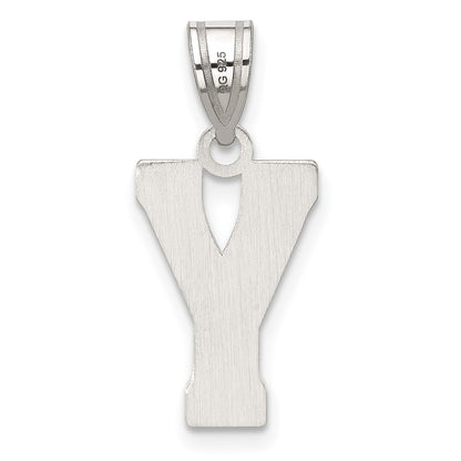 Sterling Silver Rhodium-plated Letter Y Initial Pendant
