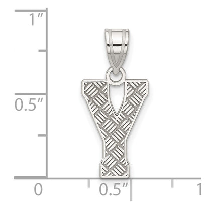 Sterling Silver Rhodium-plated Letter Y Initial Pendant