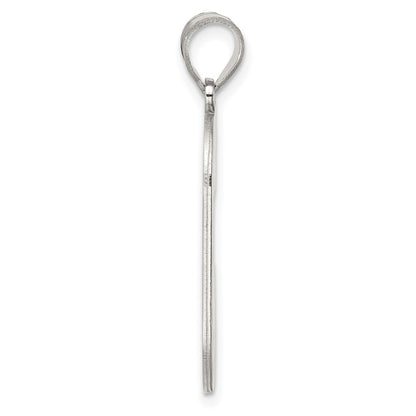 Sterling Silver Rhodium-plated Letter C Initial Pendant