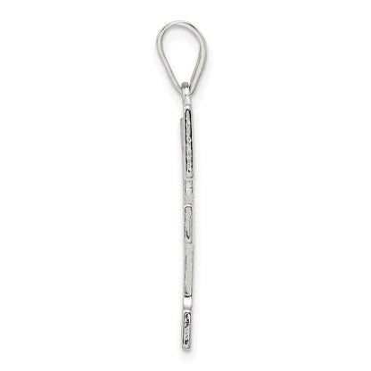 Sterling Silver Rhodium-plated Letter F Initial Pendant