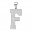 Sterling Silver Rhodium-plated Letter F Initial Pendant