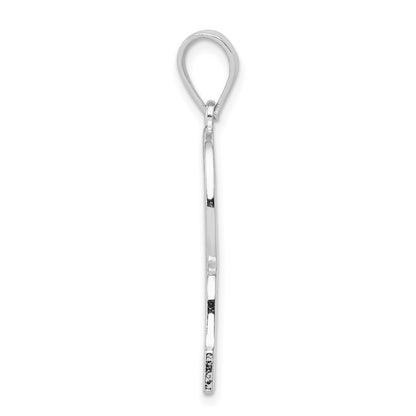 Sterling Silver Rhodium-plated Letter R Initial Pendant