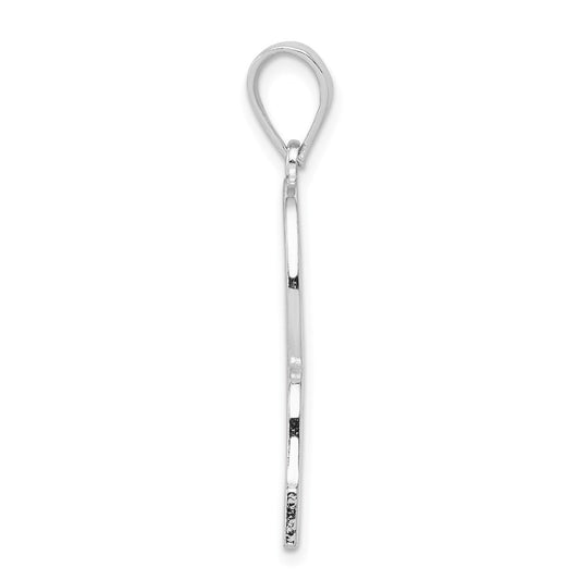 Sterling Silver Rhodium-plated Letter R Initial Pendant