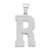 Sterling Silver Rhodium-plated Letter R Initial Pendant