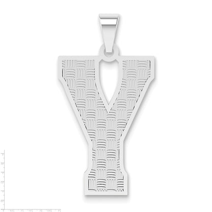 Sterling Silver Rhodium-plated Letter Y Initial Pendant