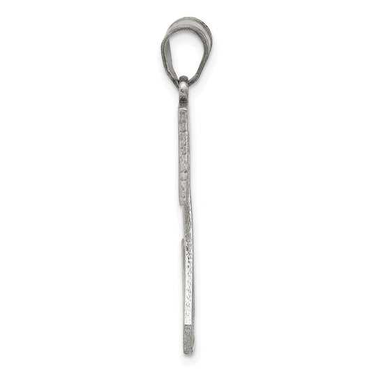 Sterling Silver Rhodium-plated Letter Z Initial Pendant