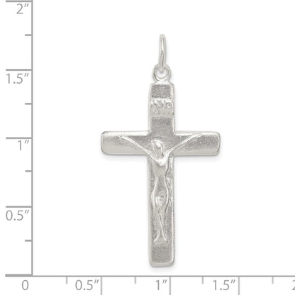 Sterling Silver Satin INRI Crucifix Pendant