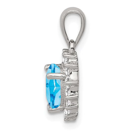 Sterling Silver Rhodium-plated Bingo Card Polished Pendant