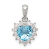 Sterling Silver Rhodium-plated Bingo Card Polished Pendant