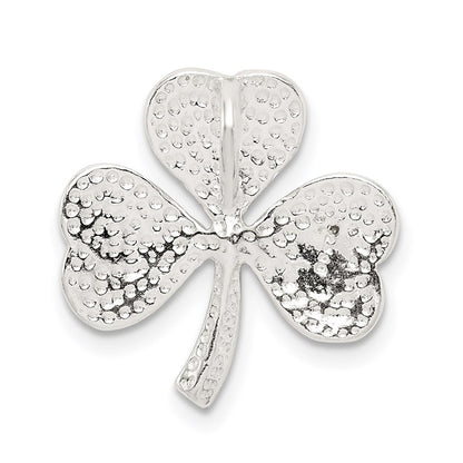 Sterling Silver Polished Diamond-cut Shamrock Chain Slide