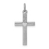Sterling Silver Platinum-plated Heart Cross Charm