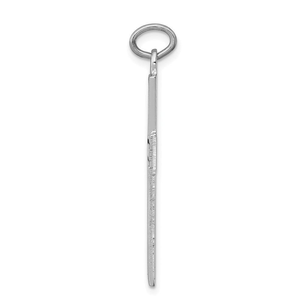 Sterling Silver Platinum-plated Enameled Latin Cross Charm