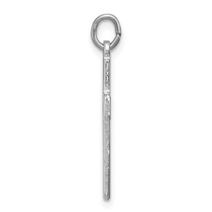 Sterling Silver Platinum-plated Cut-out Cross Charm