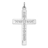 Sterling Silver Platinum-plated Cross Lord's Prayer Pendant