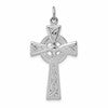 Sterling Silver Platinum-plated Celtic Cross Pendant