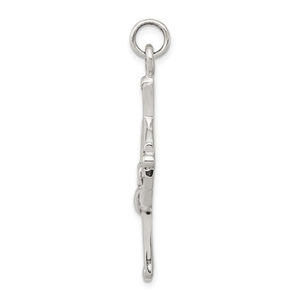 Sterling Silver Antiqued Claddagh Cross Charm