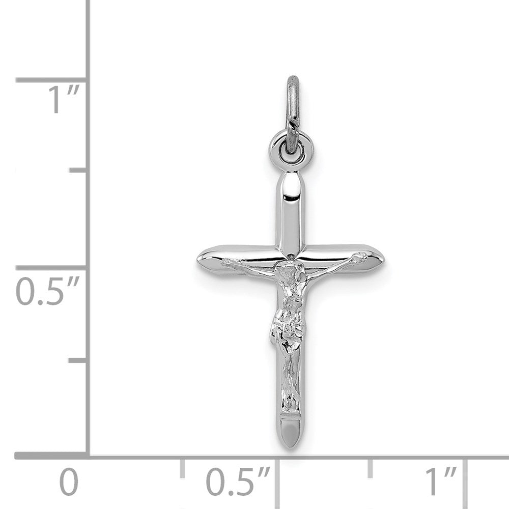 Sterling Silver Platinum-plated Passion Crucifix Charm
