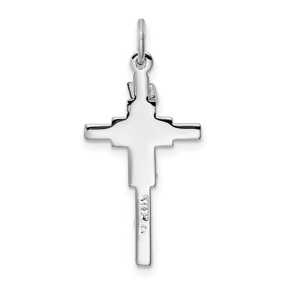 Sterling Silver Platinum-plated & Vermeil INRI Crucifix Charm