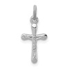 Sterling Silver Platinum-plated Crucifix Charm