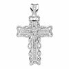Sterling Silver Rhodium-plated CZ Crucifix Pendant