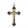 Sterling Silver Platinum-plated & Vermeil Crucifix Pendant