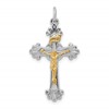 Sterling Silver Platinum-plated & Vermeil INRI Crucifix Charm