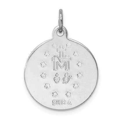 Sterling Silver Platinum-plated Miraculous Medal