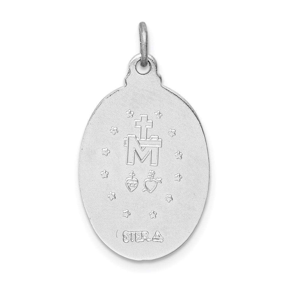 Sterling Silver Platinum-plated Miraculous Medal