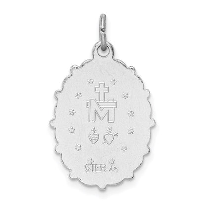 Sterling Silver Platinum-plated Miraculous Medal