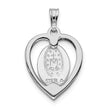 Sterling Silver Platinum-plated Miraculous Heart Medal