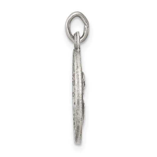 Sterling Silver Antiqued Queen of the Holy Scapular Medal