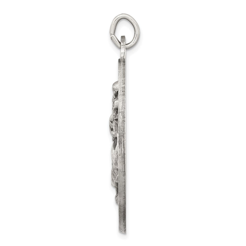 Sterling Silver Antiqued St. Christopher Medal