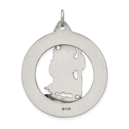 Sterling Silver Antiqued St. Christopher Medal