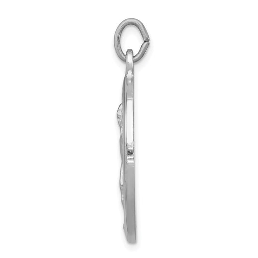 Sterling Silver Platinum-plated Saint Florian Medal