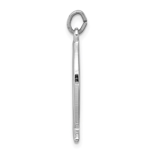 Sterling Silver Platinum-plated Ichthus Fish Charm