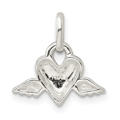 Sterling Silver Heart w/Wings Charm