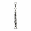 Sterling Silver Antiqued Clarinet Charm