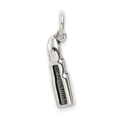 Sterling Silver Antiqued Enameled Lipstick Charm